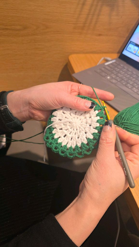 핸드 메이드 뜨개화분 티코스터--4