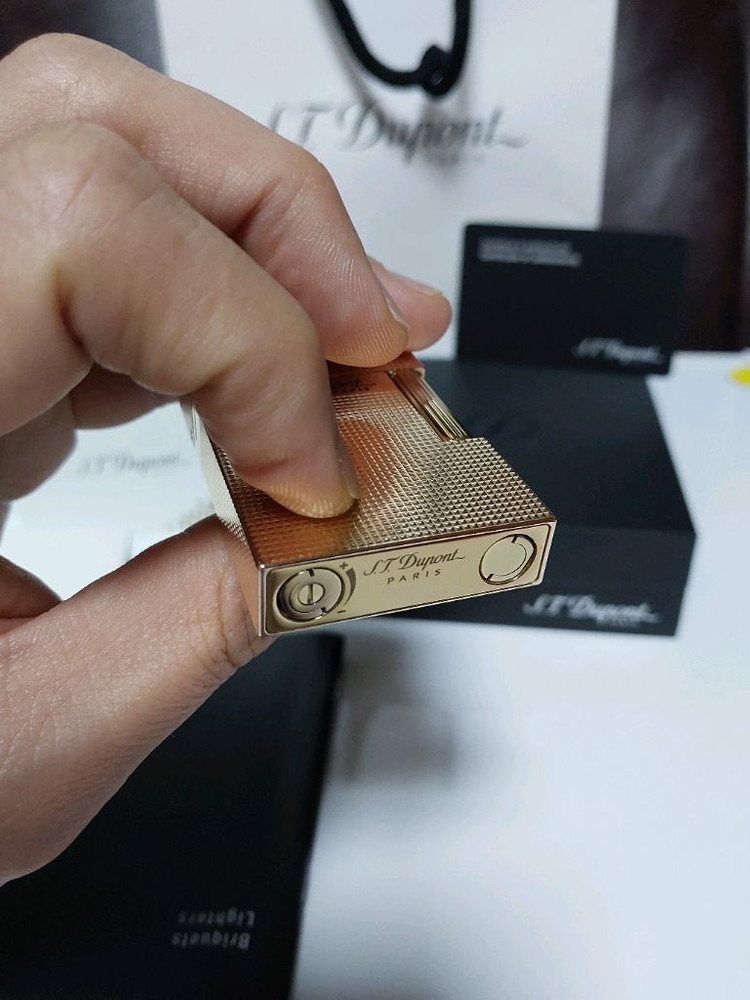 [새상품급,풀세트] 듀퐁라이터 뉴 라인2 신형 ca18691 로즈골드 쌍불 듀퐁 라이타--6