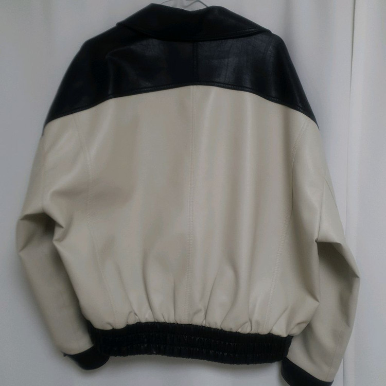 도프제이슨 오버핏 비건레더 래피드 투톤 자켓 L--4