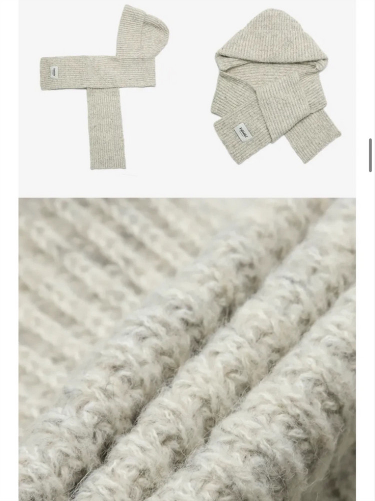 파비엘로 후드머플러 라이트그레이--2