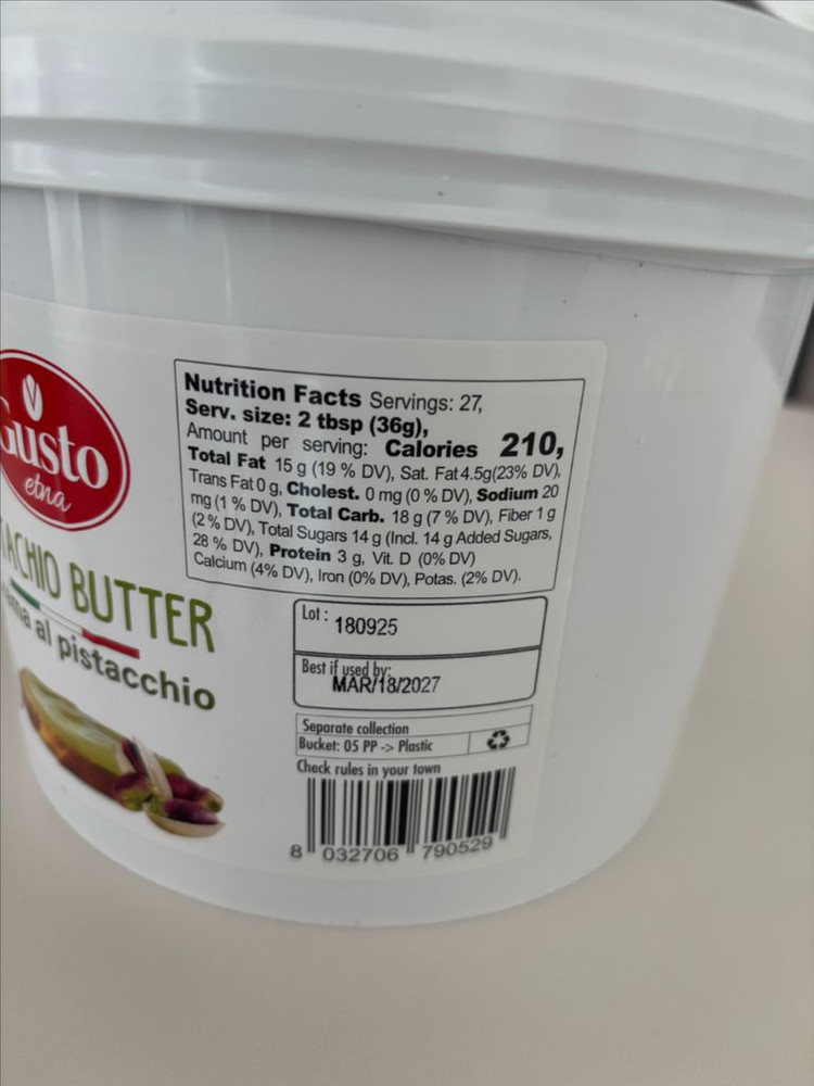 이탈리아 구스토 피스타치오 버터 3kg 3개 이미지