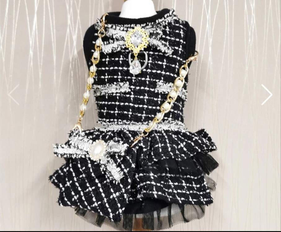 강아지 트위드 원피스m 이미지