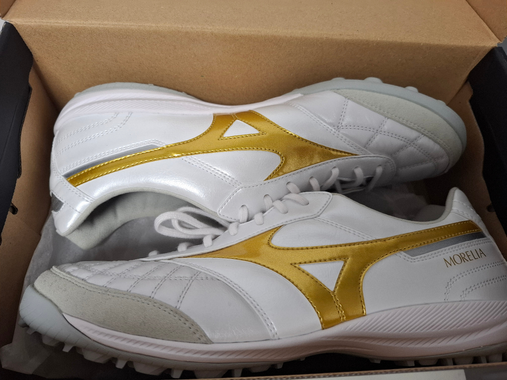 [새제품] 미즈노 풋살화 모렐리아 살라 재팬 TF 265 화이트/골드--1