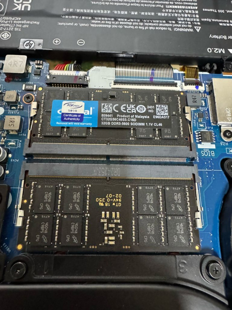 ※노트북용※ DDR5 32GB 5600 두장 판매합니다--2