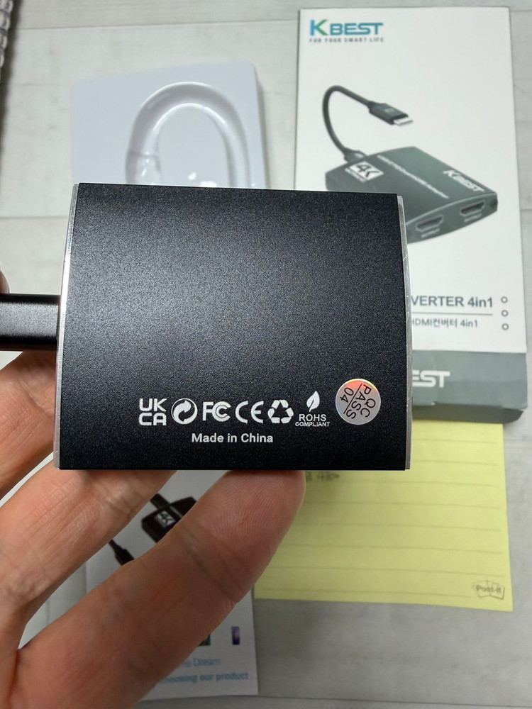 KBEST USB-C 듀얼 HDMI 어댑터 / 4K 지원 / 구성품 풀세트 / HDMI 케이블 2개 서비스 포함--5