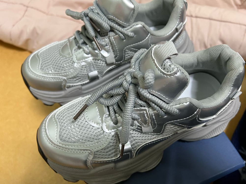 발편한 키높이 어글리 슈즈 실버 38/240mm--1