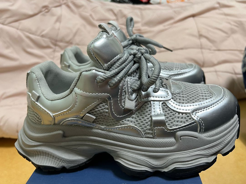 발편한 키높이 어글리 슈즈 실버 38/240mm--3