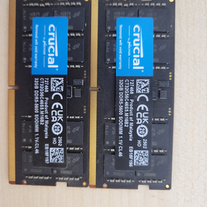 크루셜 DDR5 5600 32GB 노트북용 2개