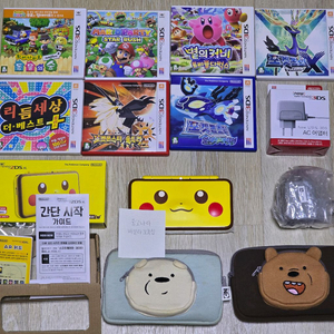 New 닌텐도 2ds xl 피카츄 에디션, 3ds 게임 칩 다수