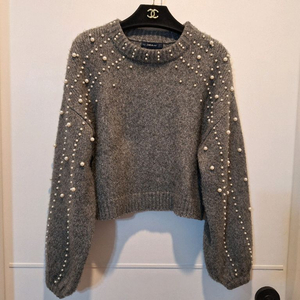 자라 ZARA 여성 진주 니트 티셔츠