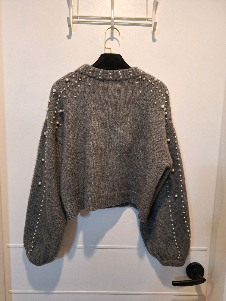 자라 ZARA 여성 진주 니트 티셔츠--2