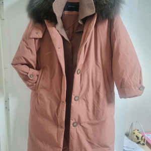 아날도바시니 천연모피 여우털 90사이즈 구스다운 100%