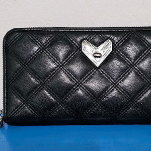 러브캣 블랙 양가죽 카드 현금 장지갑 19*9