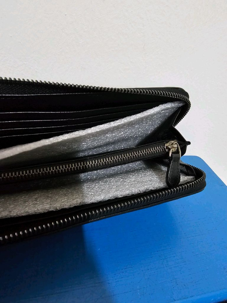 러브캣 블랙 양가죽 카드 현금 장지갑 19*9--7