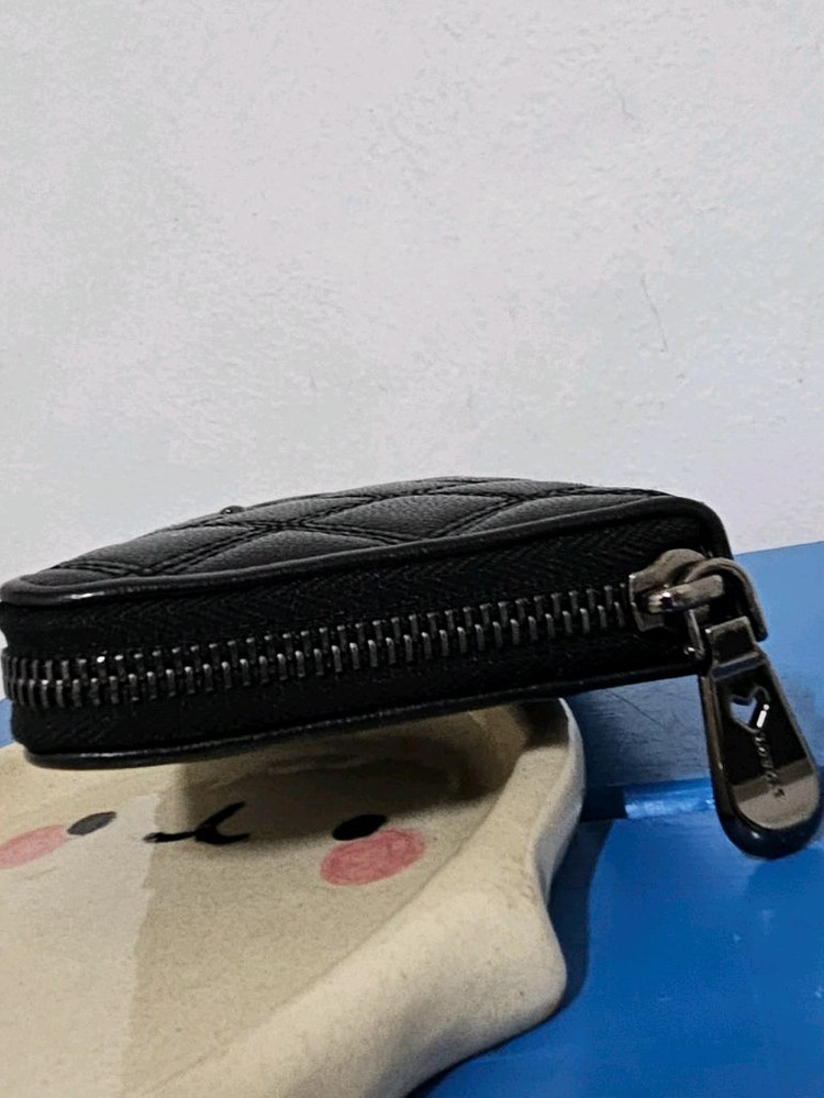 러브캣 블랙 양가죽 카드 현금 장지갑 19*9--8