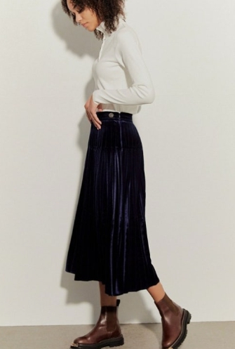 산드로 sandro 벨루아 플리츠 스커트 44 사이즈--1