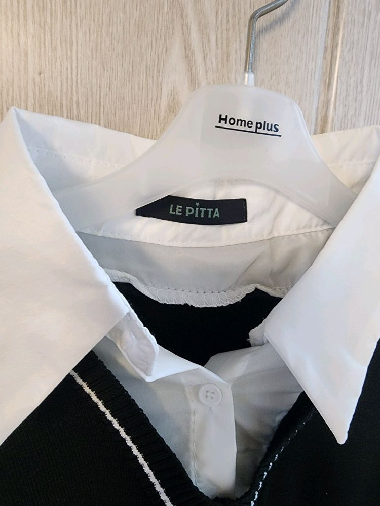 브랜드_ 니트조끼 블라우스 S--1