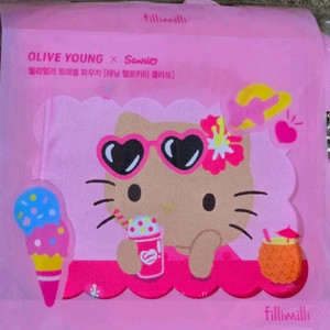 새상품 필리밀리 태닝 헬로키티 트래블 파우치 이미지