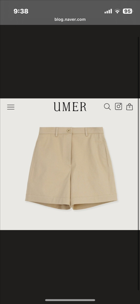 유메르 스티치 코튼 버뮤다 베이지0사이즈 이미지