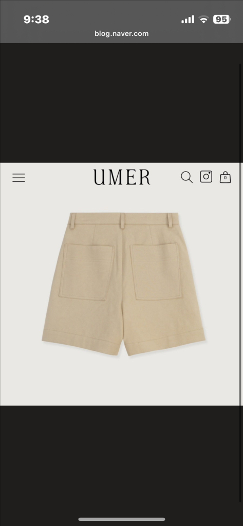 유메르 스티치 코튼 버뮤다 베이지0사이즈 이미지