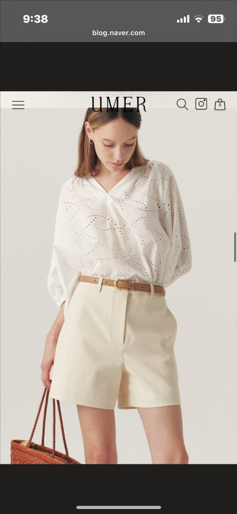 유메르 스티치 코튼 버뮤다 베이지0사이즈 이미지