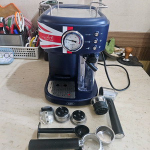 플랜잇 프리미엄 3in1 라떼 커피머신 PCM-GF21BL (유니온 블루) 풀박스, 바텀리스 포터필터개조