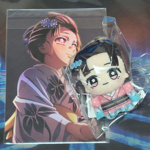 귀멸의 칼날 코유키 정품 치비누이 피규어+무한성편 일러스트 보드 특전 일괄