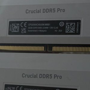 마이크론 Crucial DDR5 Pro 64GB (32GBx2) 6400 고클럭 램 메모리