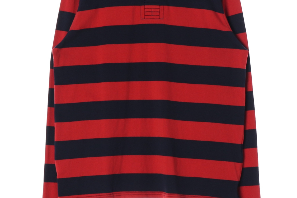NOHANT 노앙 레드 럭비 스트라이프 긴팔 카라티 폴로 티셔츠 L 이미지