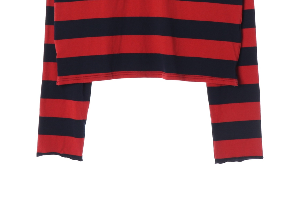 NOHANT 노앙 레드 럭비 스트라이프 긴팔 카라티 폴로 티셔츠 L 이미지