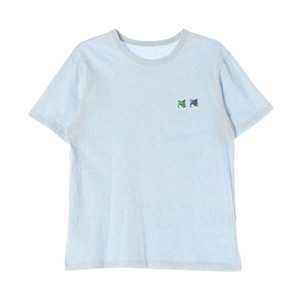 메종키츠네 23SS 더블 모노크롬 폭스 헤드 패치 반팔 티셔츠