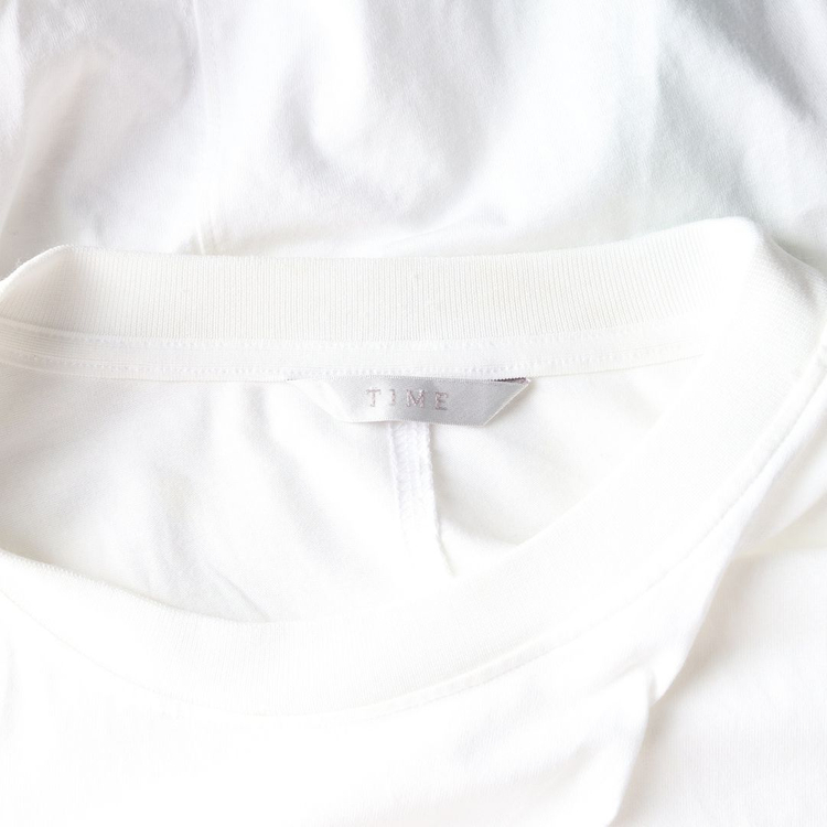 TIME 타임 화이트 그린 사선 지퍼 오버핏 반팔 크루넥 티셔츠 XL--4