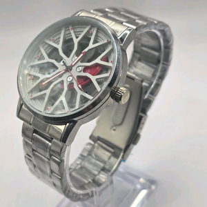 휠디자인 메탈 쿼츠 시계