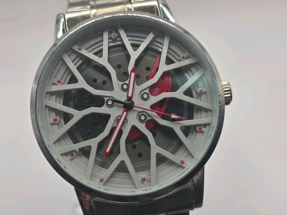 휠디자인 메탈 쿼츠 시계--3