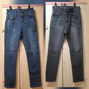 1회착용) 히든밴딩 하이웨스트 기모청바지 2개 다드려여