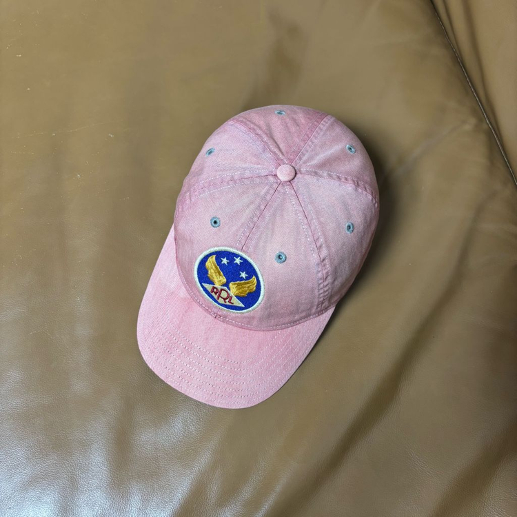 RRL 더블알엘 랄프로렌 폴로 윙로고 6패널 볼캡 모자 워시드 레드--4