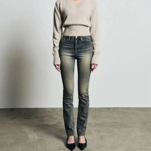 (새상품)보헤미안서울 하이웨스트 스트레이트핏 데님 청바지(진청/L) 이미지