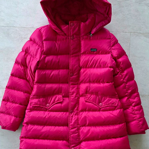 리바이스 주니어 구스다운 롱패딩입니다. .거위솜털90%.155.