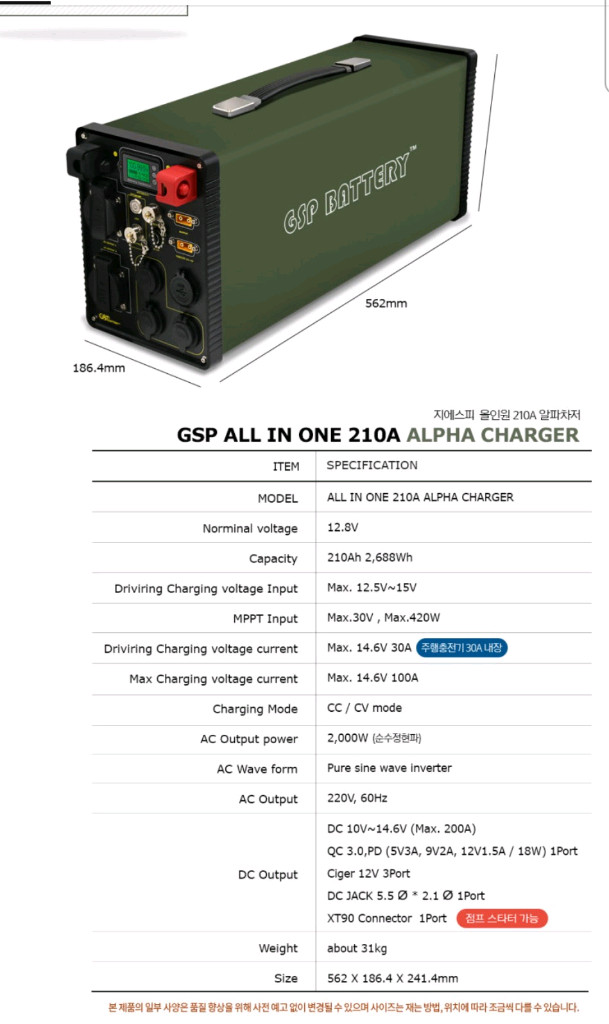 gsp 올인원 파워뱅크 200a 이미지
