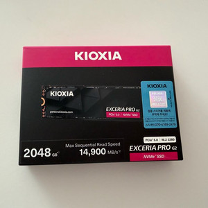 키오시아 KIOXIA EXCERIA PRO G2 NVMe SSD pcie 5.0 2TB 신상 팝니다.