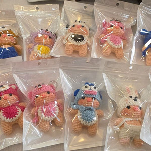 뜨개 돼지인형 키링