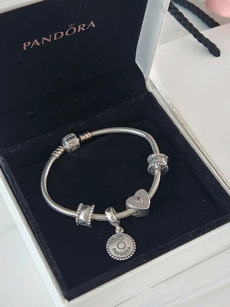 PANDORA 판도라 실버 팔찌 참 세트 정품 이미지