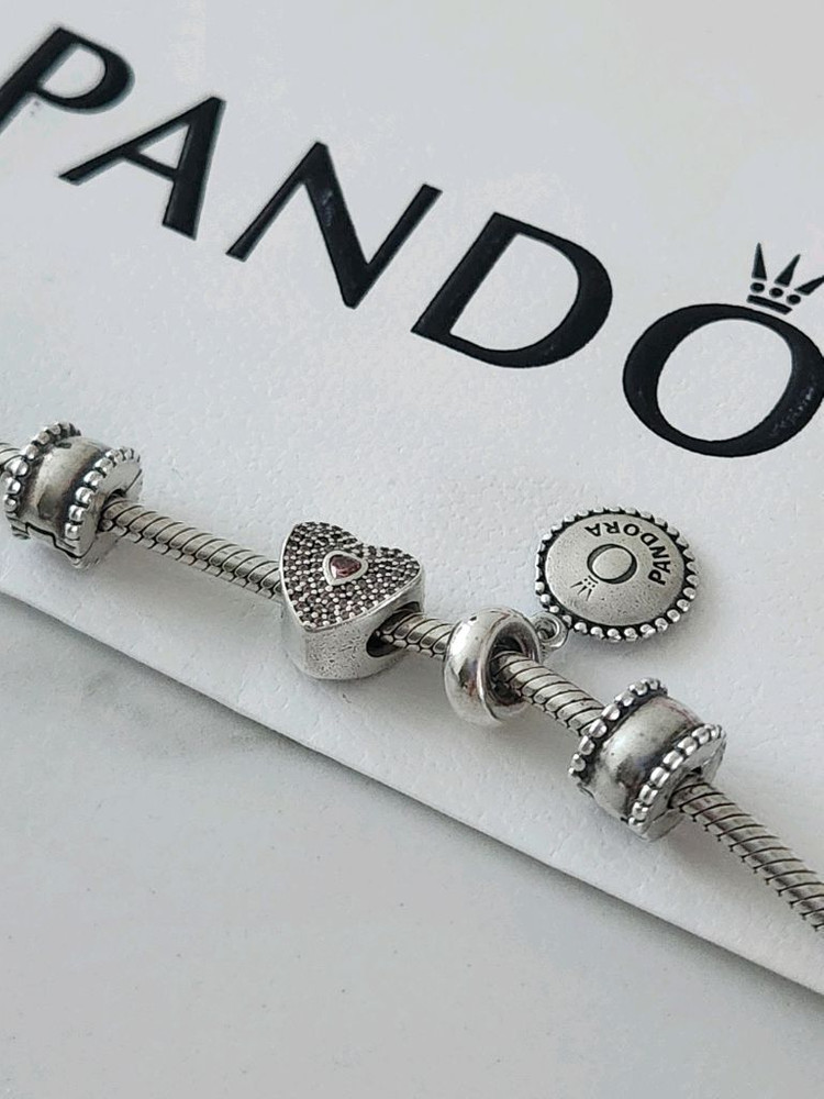 PANDORA 판도라 실버 팔찌 참 세트 정품 이미지