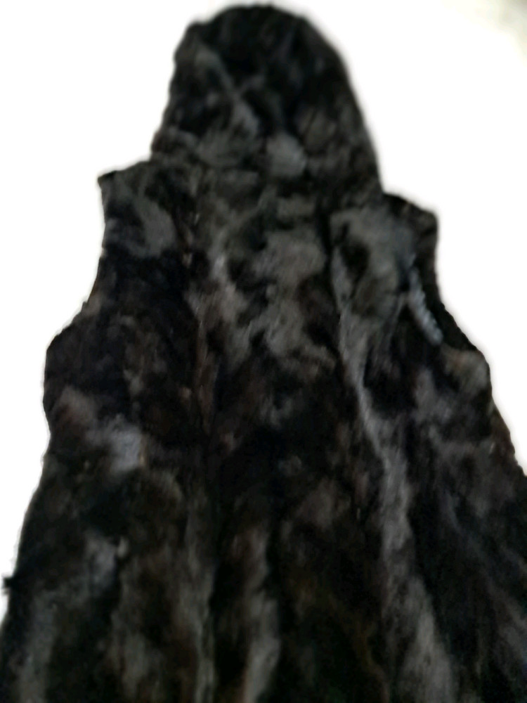 검정 후드 블랙 퍼 베스트--2