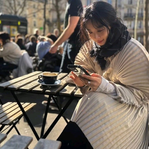 이세이미야케 이청아 웨이버링 코트, 플리츠플리즈 ~