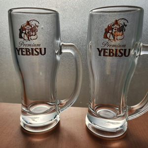 에비스 전용잔 로고잔 2개 세트 도요사사키 맥주잔