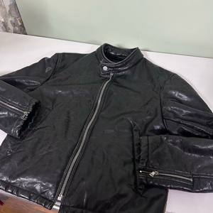 95 알마니진스 블랙 빈티지워시드 가죽자켓