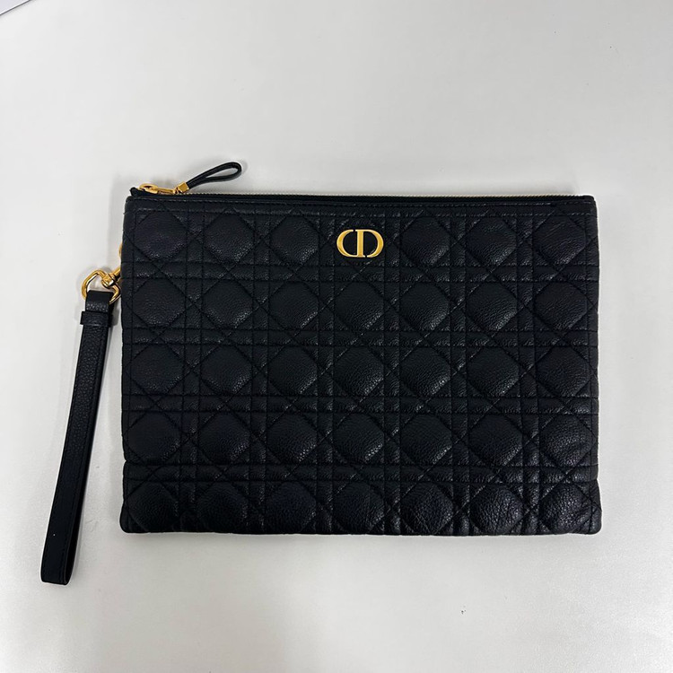 디올 카로 파우치 클러치 블랙--0