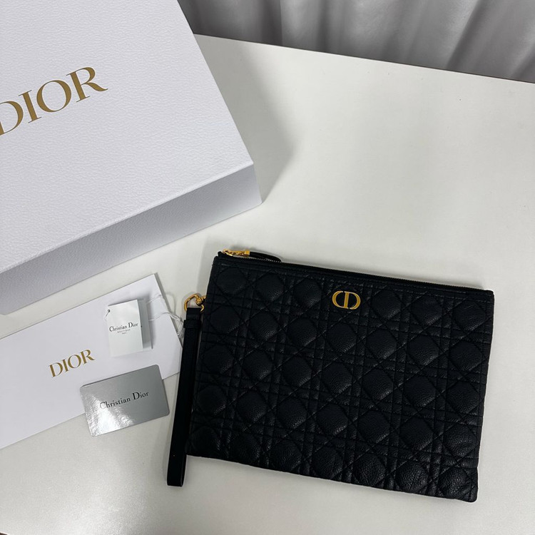 디올 카로 파우치 클러치 블랙--7