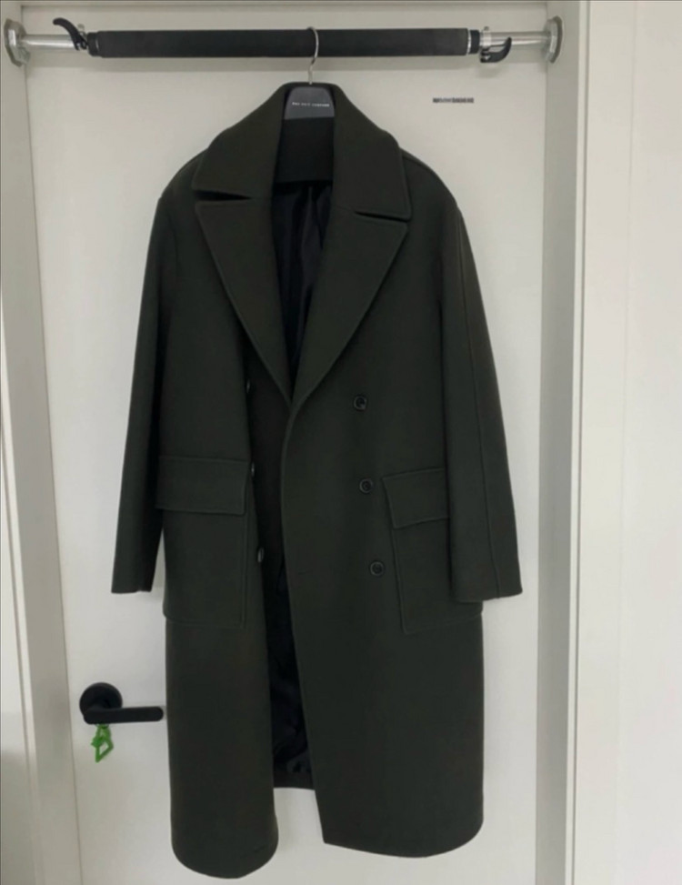 [더니트컴퍼니] 울 더블 코트 카키색 (L사이즈) 이미지